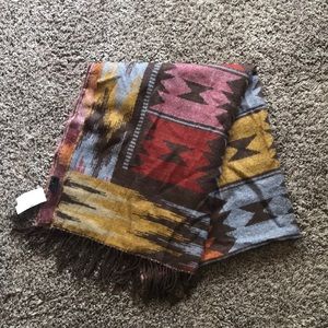 multicolored tribal blanket scarf